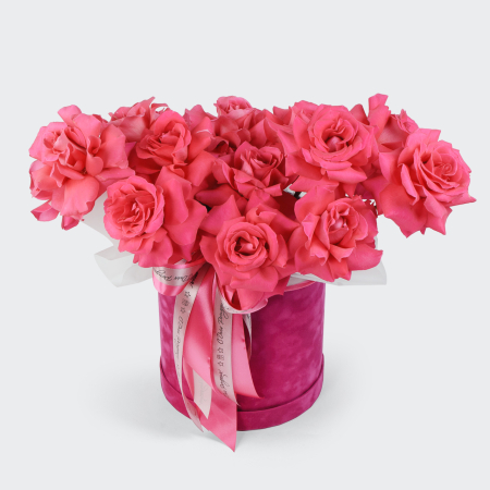 Букет в коробке Поцелуй на закате