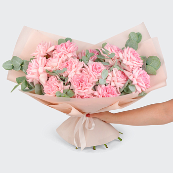 Букет из 15 роз Розовая пена