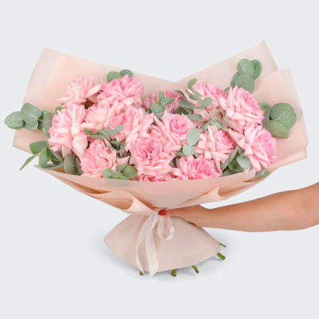Букет из 15 роз Розовая пена