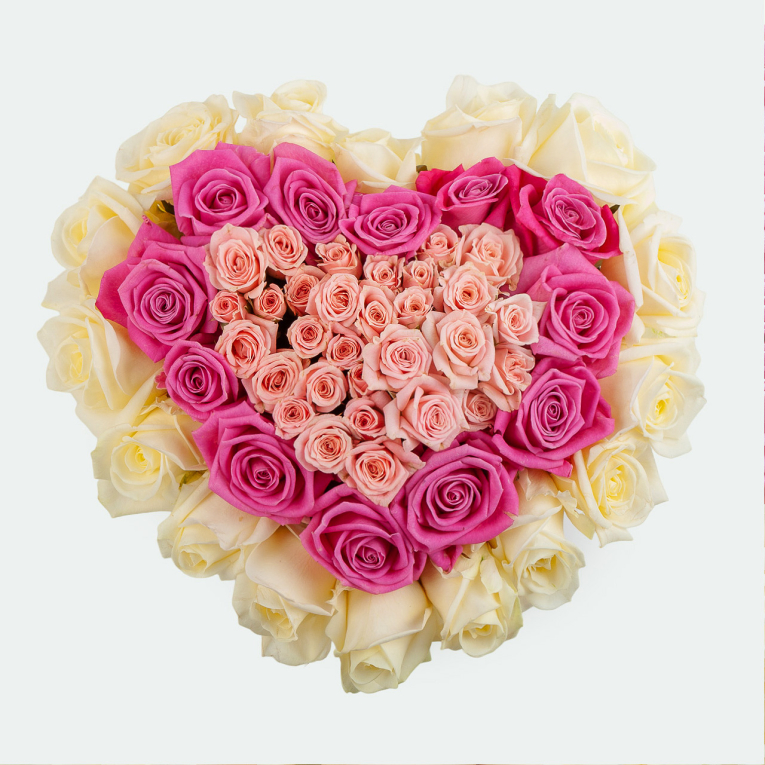 Букет в коробке Три цвета нежности (мини)