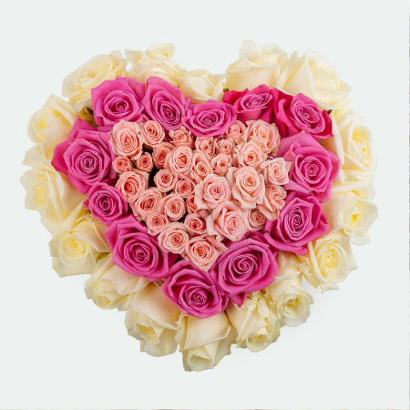 Букет в коробке Три цвета нежности (мини)