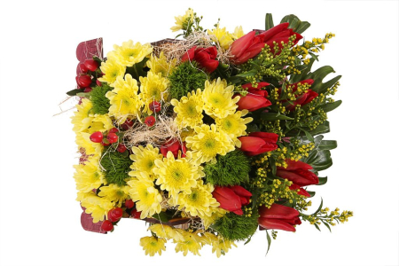 Букет Рай в шалаше в кашпо