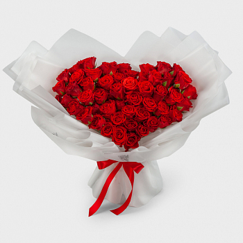 Букет из 55 роз Огонь сердец