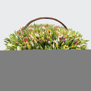 Букет 1001 тюльпан в корзине