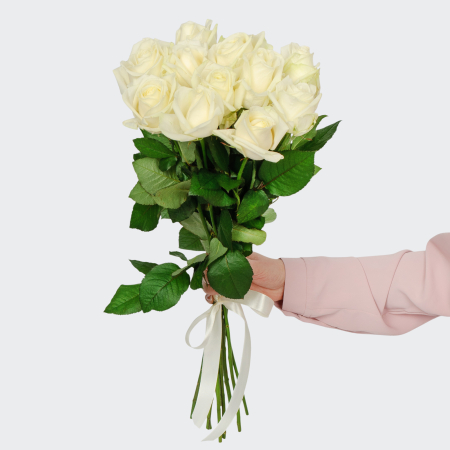 Букет 11 роз Аваланш 60/70 см