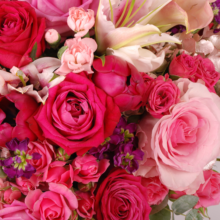 Букет в шляпной коробке В объятиях мечты