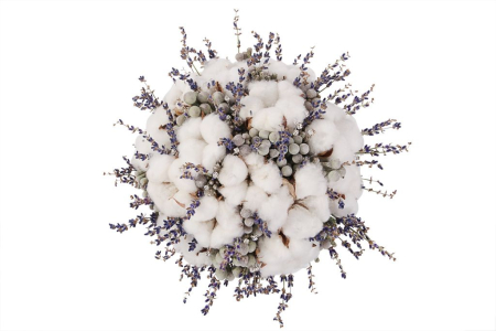 Букет с лавандой Голова в облаках в шляпной коробке