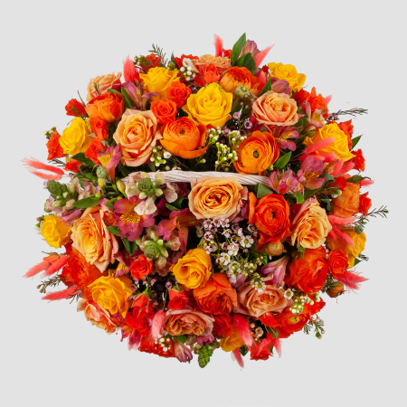 Букет в корзине Солнечный танец