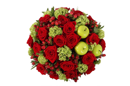 Букет Новый урожай в шляпной коробке