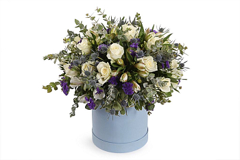 Букет Лунная долина в шляпной коробке