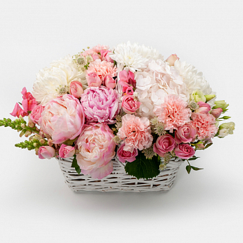 Букет в корзине Розовое солнце