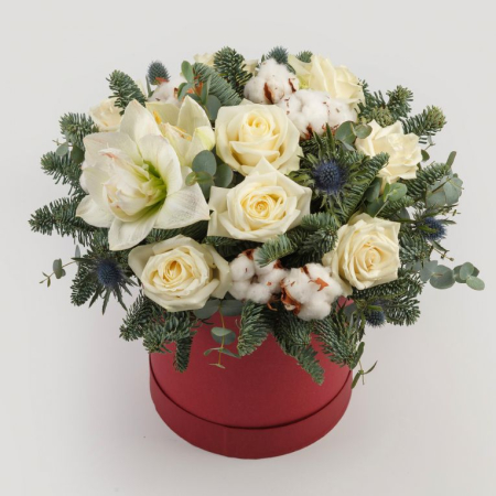 Букет в коробке Ледяной цветок