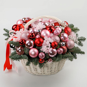 Композиция в корзине Морозный рассвет