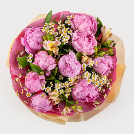 Букет с пионами Погожий день
