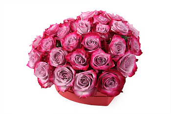 Композиция Оттенки любви в коробке-сердце (мини)