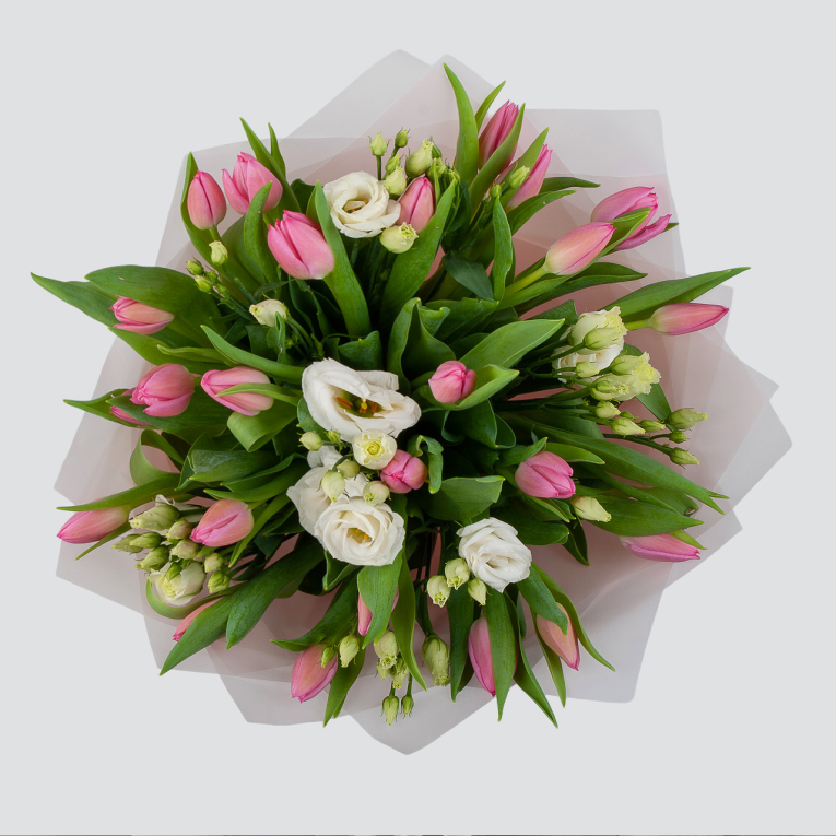 Букет Весенняя палитра (бело-розовая)
