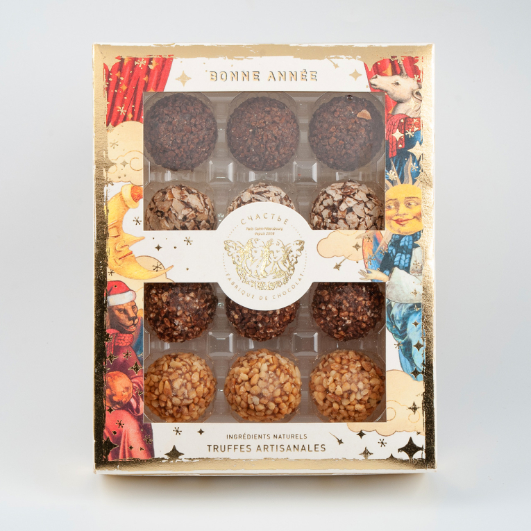 Набор шоколадных трюфелей «Счастье» (12 шт.)