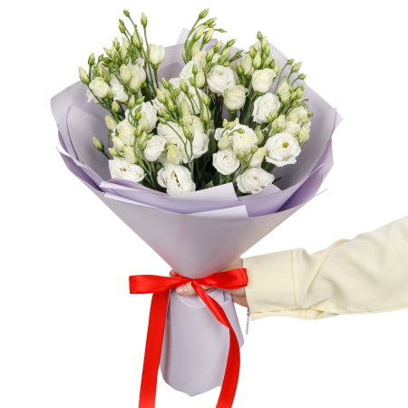 Букет белой эустомы Снежная фея