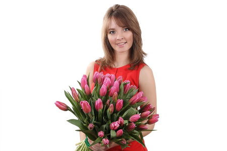 Букет 51 тюльпан, розовые