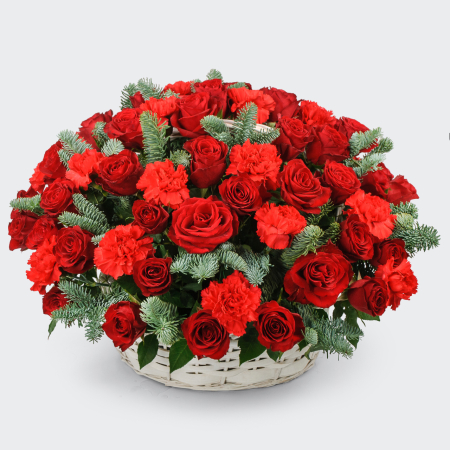 Букет в корзине Зимнее танго