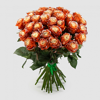 Букет 35 роз Золотые мгновения Букет 35 роз Золотые мгновения