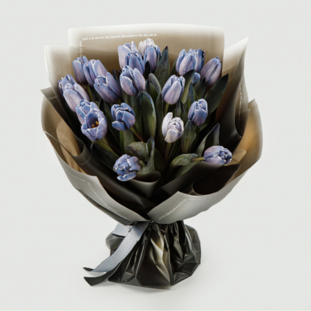Букет из 21 тюльпана Аметист