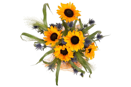 Букет с подсолнухами Лето красное