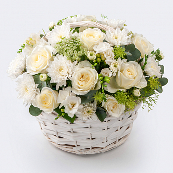 Букет в корзине Белая леди