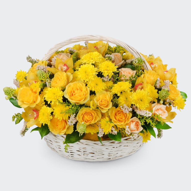 Букет в корзине Золотая волна