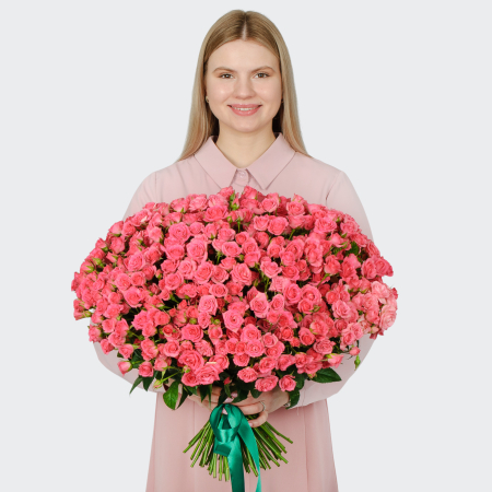Букет 75 кустовых роз Лидия (50 см)
