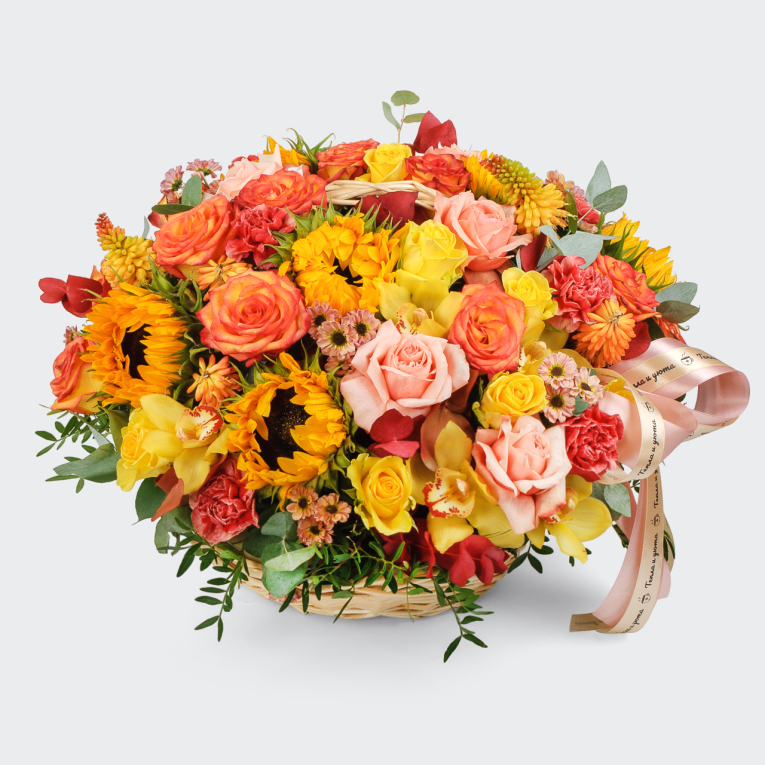 Букет в корзине Выше солнца