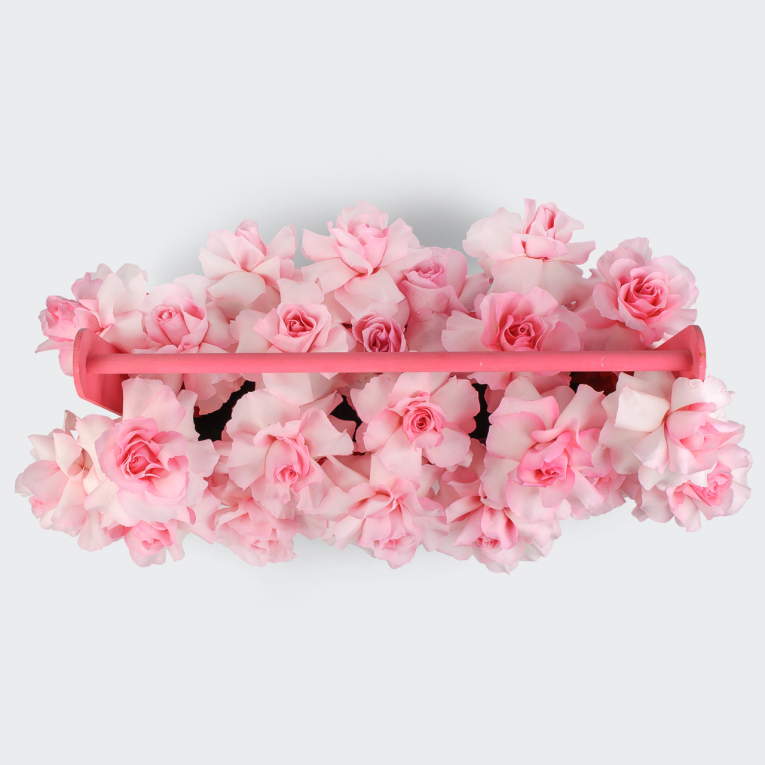 Композиция в кашпо Розовый шелк