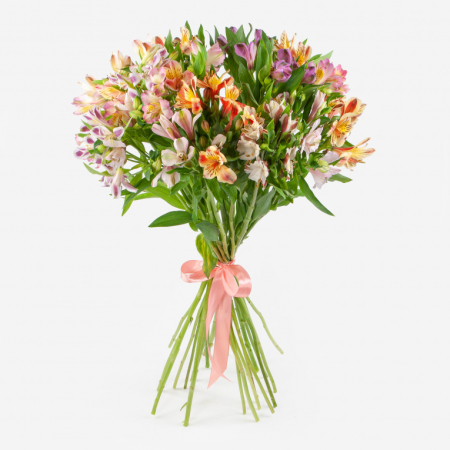Букет из 21 альстромерии Радужный