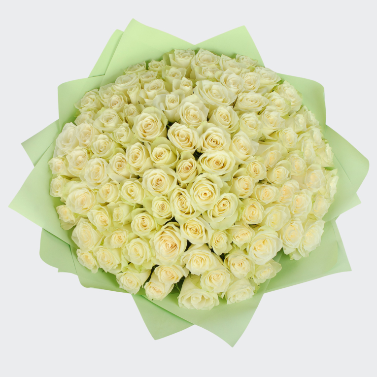 Букет из 101 розы Жемчужное ожерелье