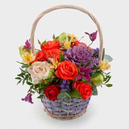 Букет в корзине Утренние краски