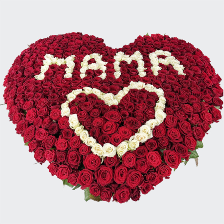 Композиция в корзине Любимой мамочке (351 роза)