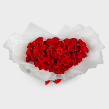 Букет из 55 роз Огонь сердец