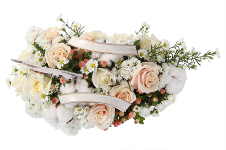 Букет На облаках в кашпо