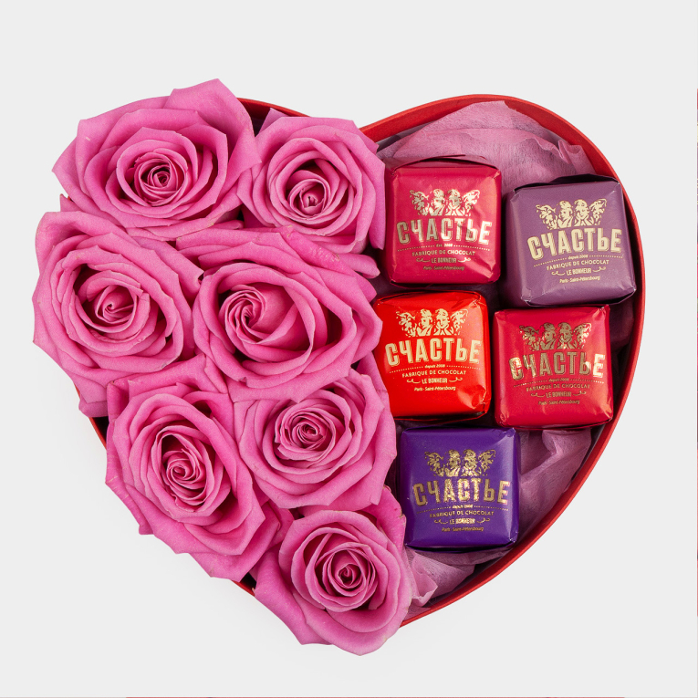 Букет в коробке Розовый каприз