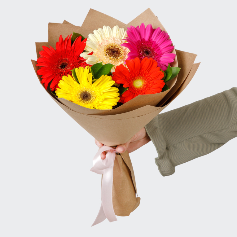 Букет из 5 гербер Яркое впечатление