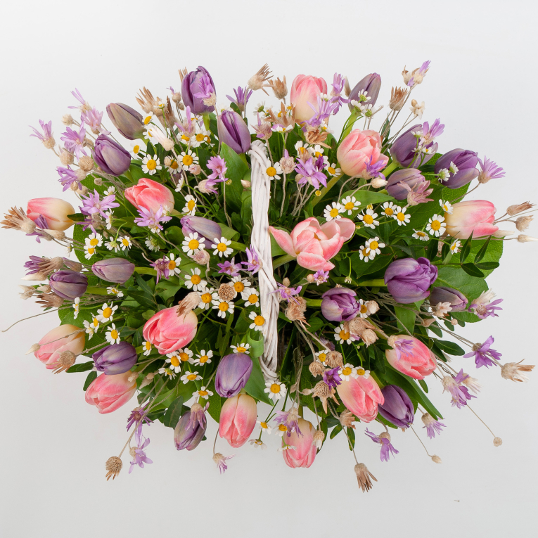 Букет в корзине Утренняя дымка