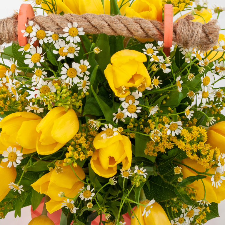 Букет в кашпо Золото зари