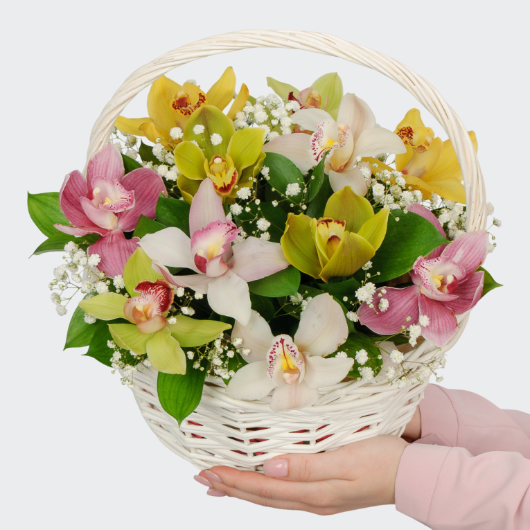Букет в корзине Тропическая тайна