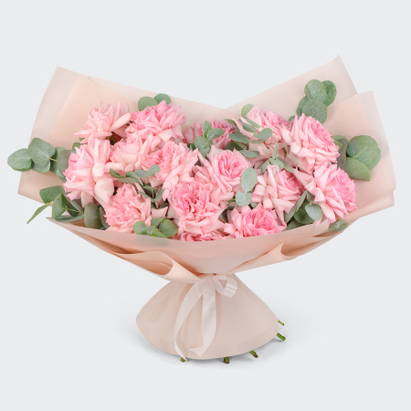 Букет из 15 роз Розовая пена