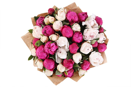 Букет из пионов Рубиновый закат