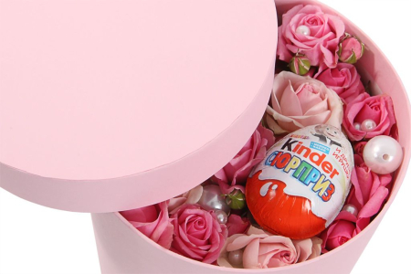 Букет Сладкий десерт в шляпной коробке