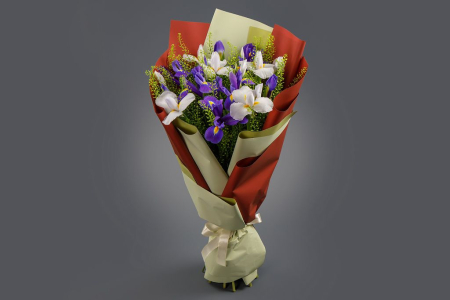 Букет с ирисами Весенние ноты