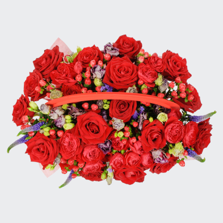 Букет в корзине Жаркие ночи