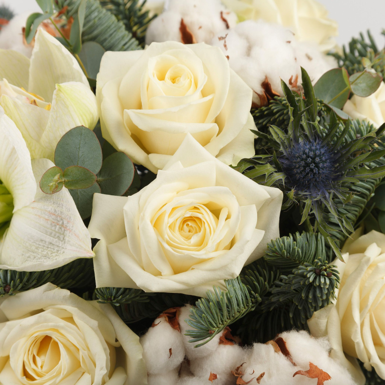 Букет в коробке Ледяной цветок