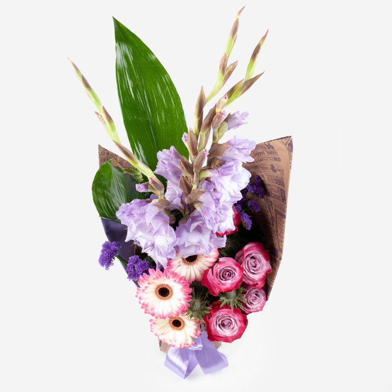 Букет с гладиолусами Теплые сумерки